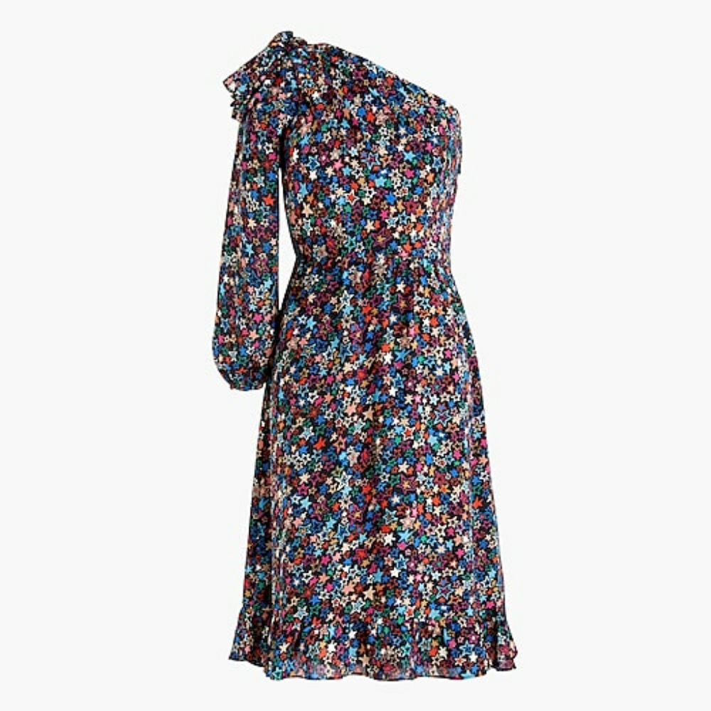 J.Crew One-Shoulder Dress in Kaleidescope NWT
